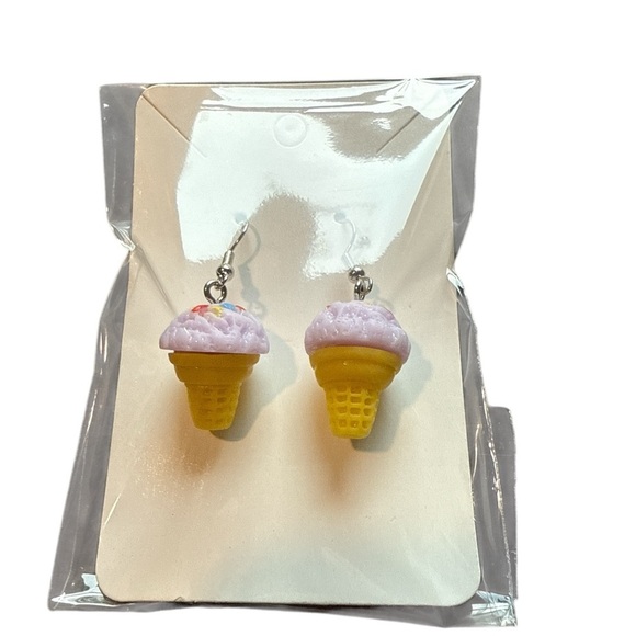 3 For $20 3D Pink and Yellow Ice Cream Cone Dangle Earrings “You Pick 3” - Picture 7 of 7